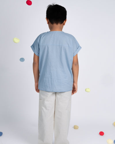 Mini Elite Co-ord Set - Blue / Beige