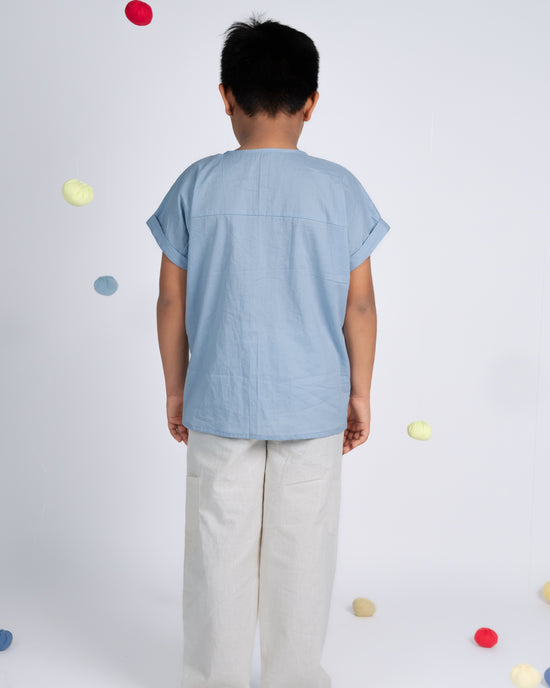 Mini Elite Co-ord Set - Blue / Beige