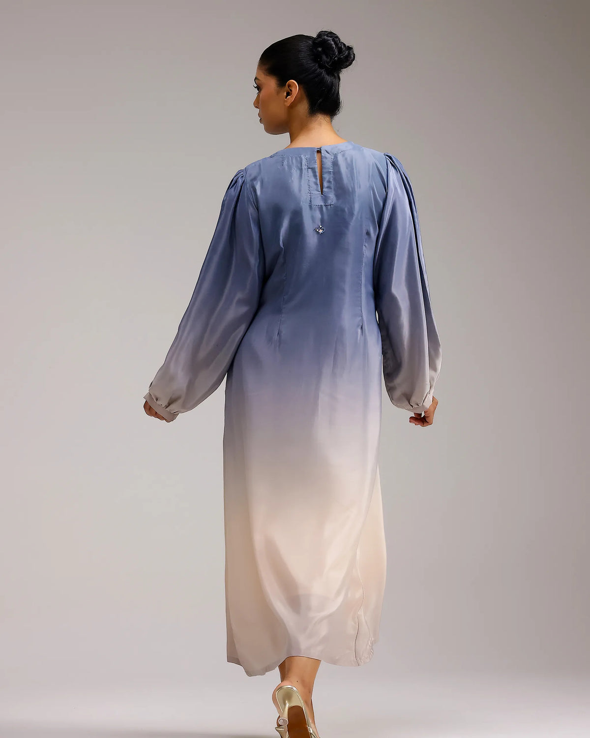 Icy Elegance Dress - Blue To Ivory