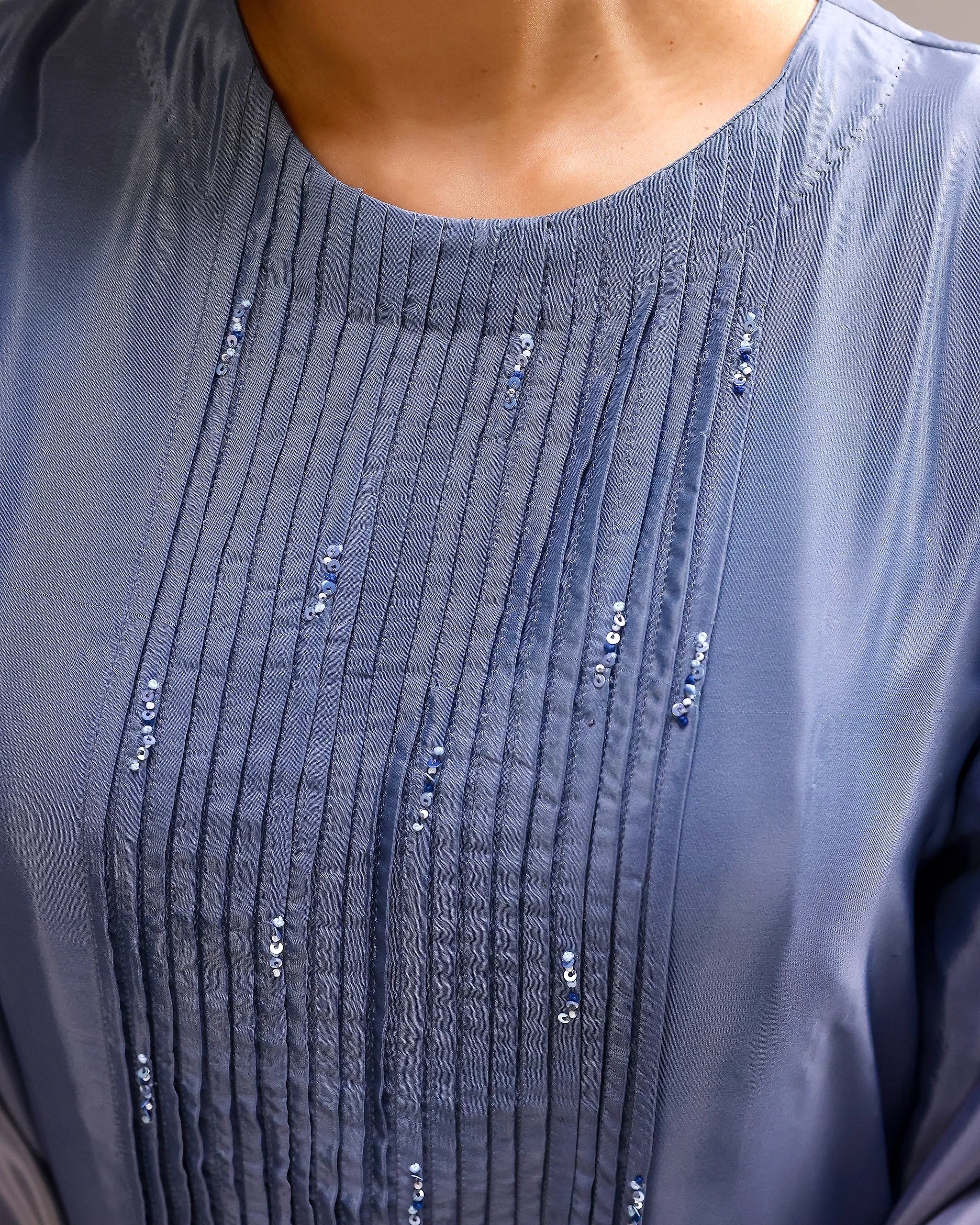 Icy Elegance Dress - Blue To Ivory