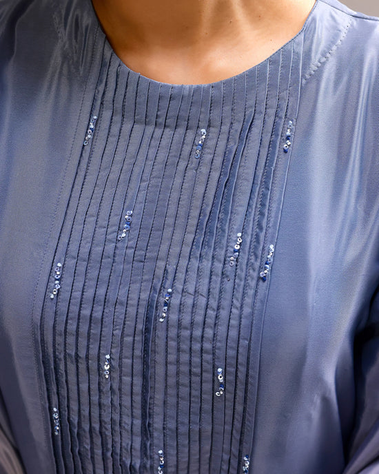 Icy Elegance Dress - Blue To Ivory