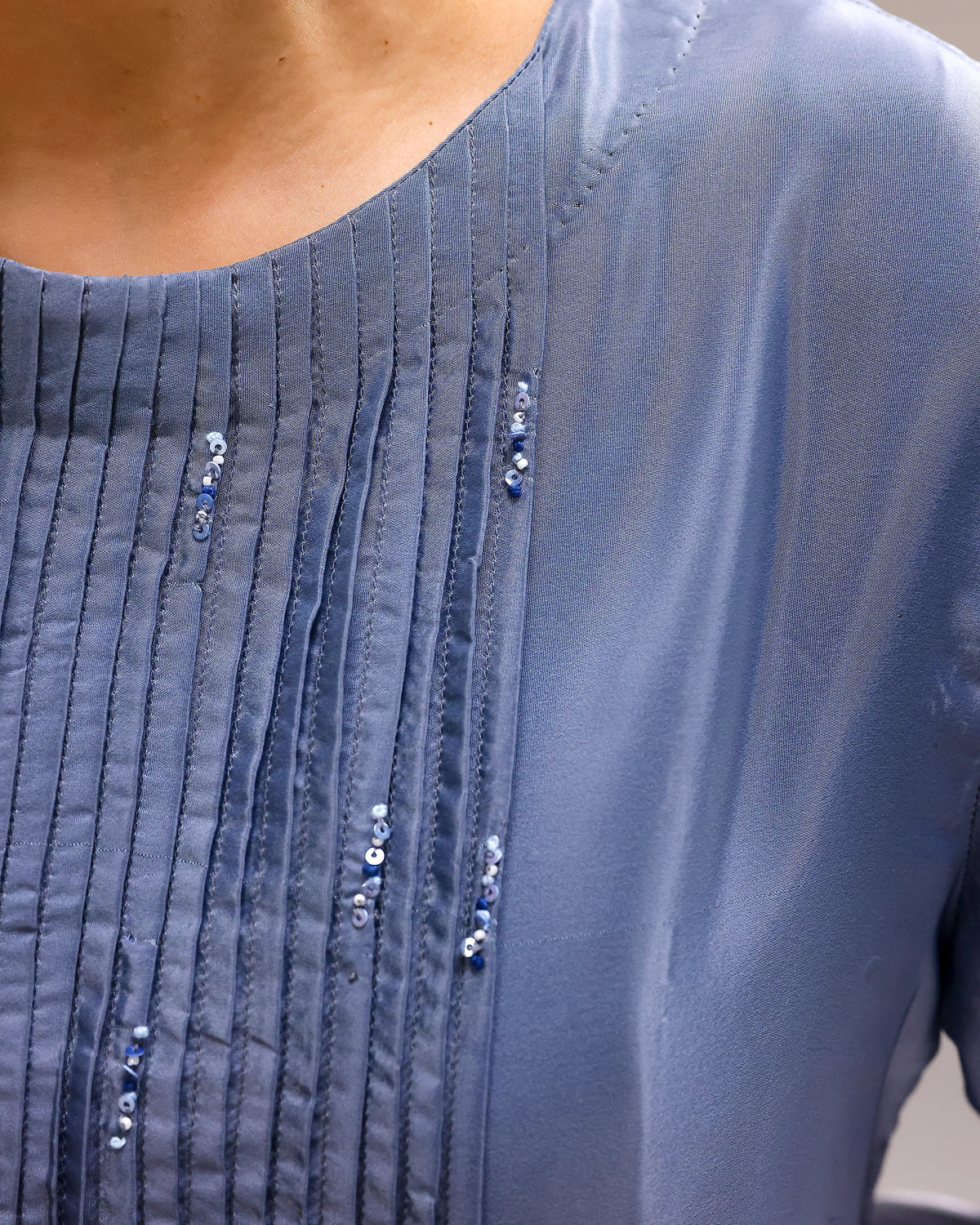 Icy Elegance Dress - Blue To Ivory
