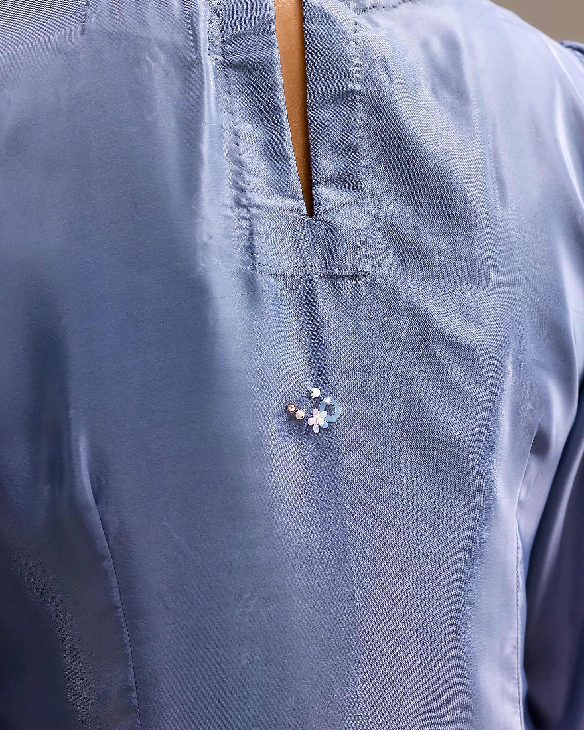 Icy Elegance Dress - Blue To Ivory