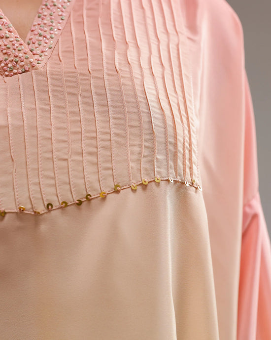 Fade Crepe Kurta - Pink To Green