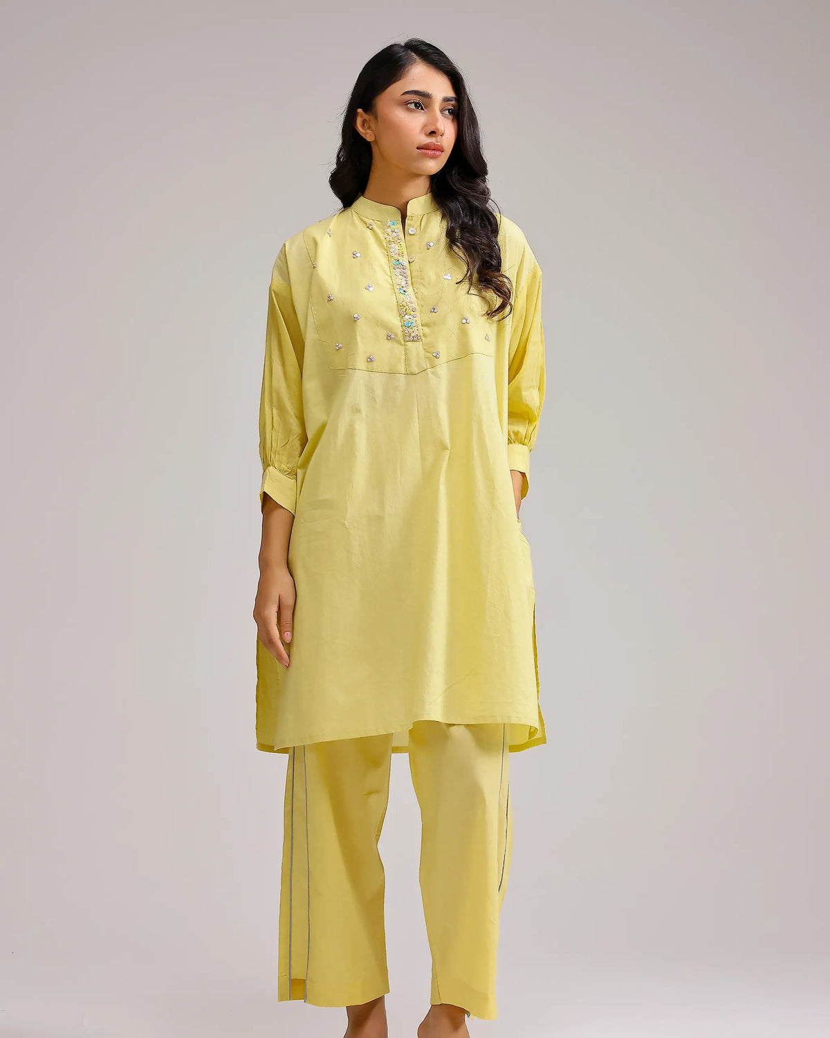 Grace Kurta Set - Ochre Yellow