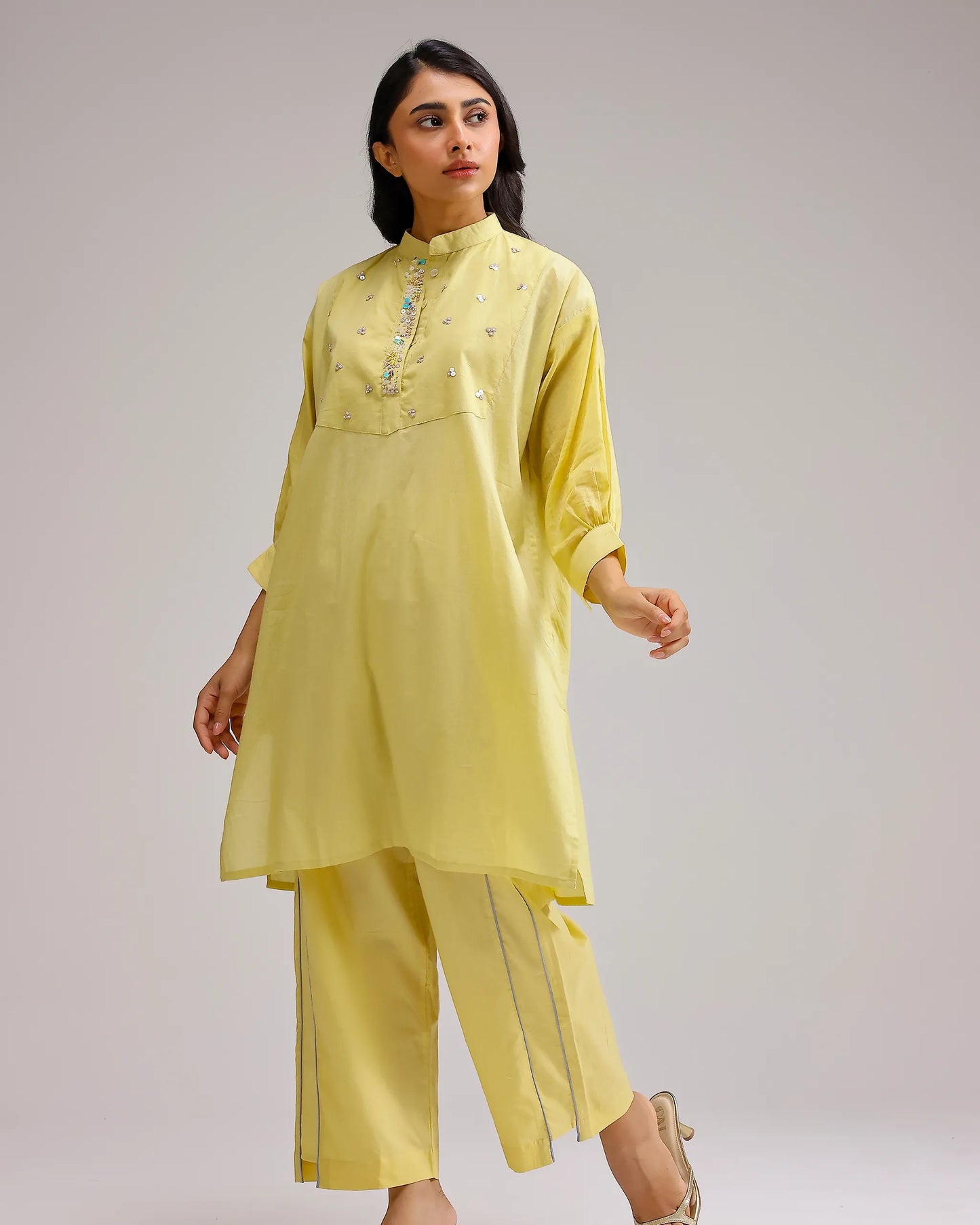 Grace Kurta Set - Ochre Yellow