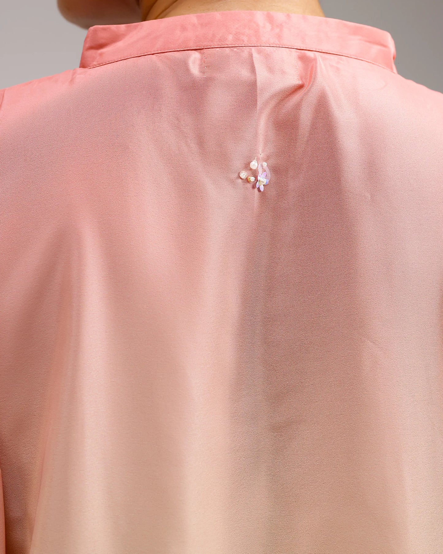 Fade Crepe Kurta Set - Pink To Green