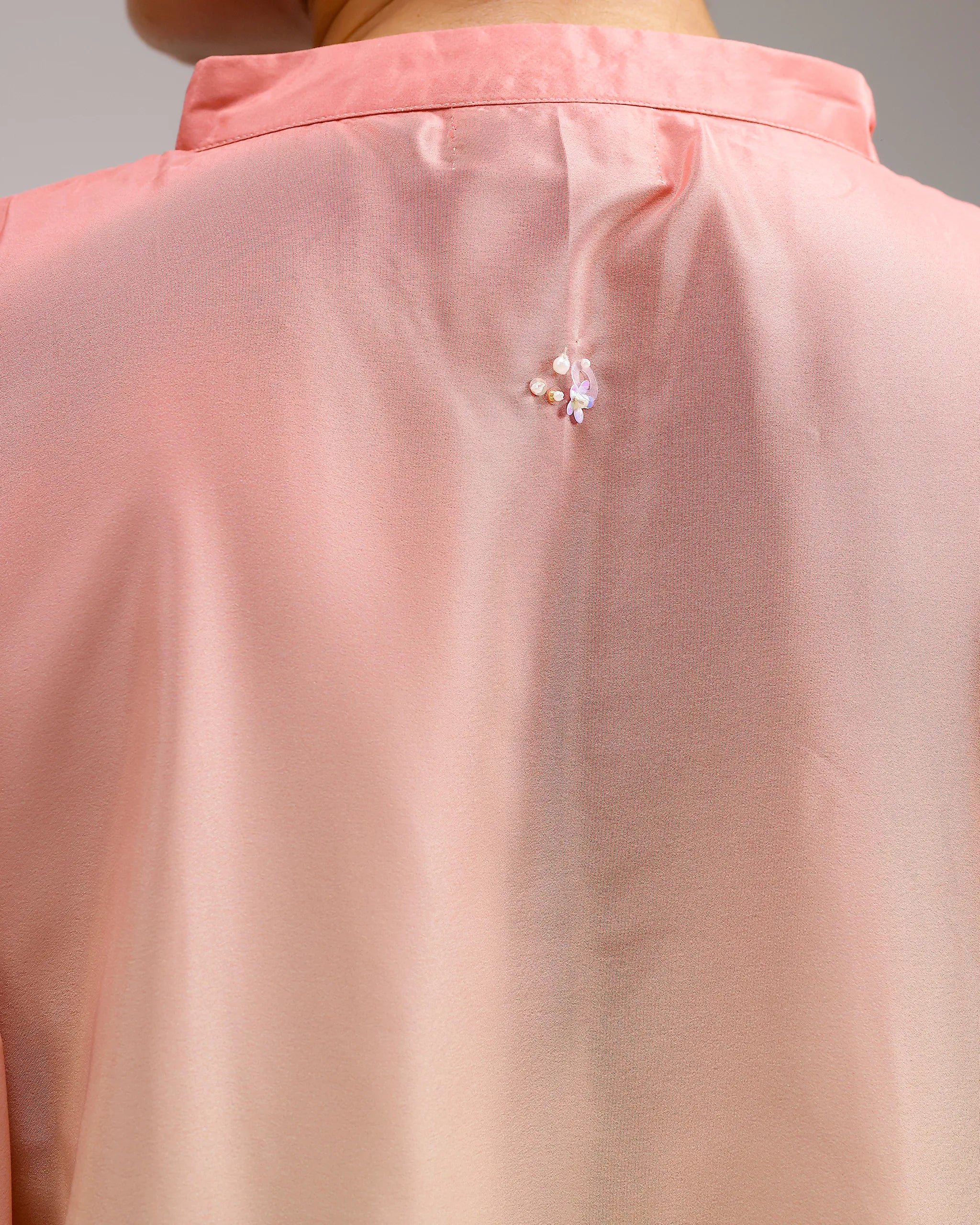 Fade Crepe Kurta Set - Pink To Green