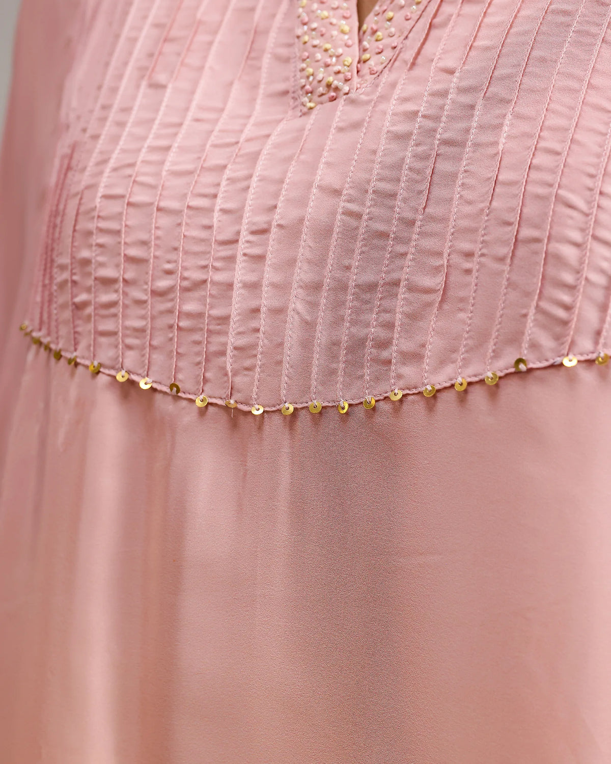 Fade Crepe Kurta Set - Pink To Yellow