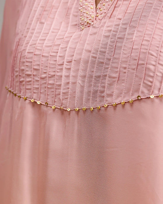 Fade Crepe Kurta Set - Pink To Yellow