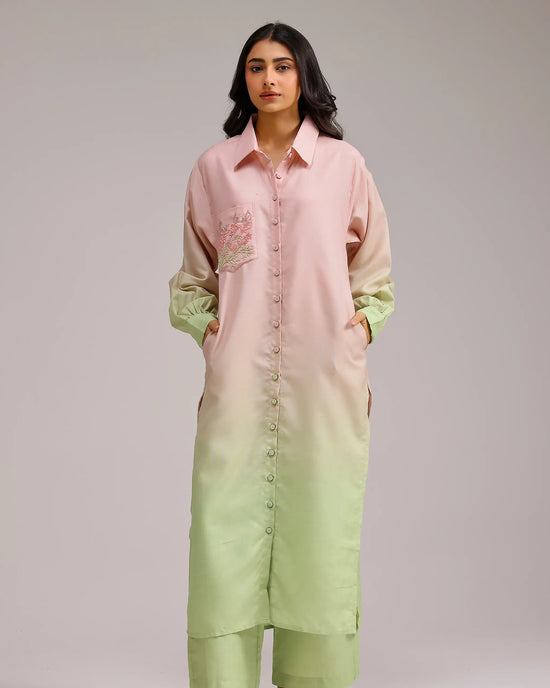 Blush Kurta Set - Rose Water Ombre