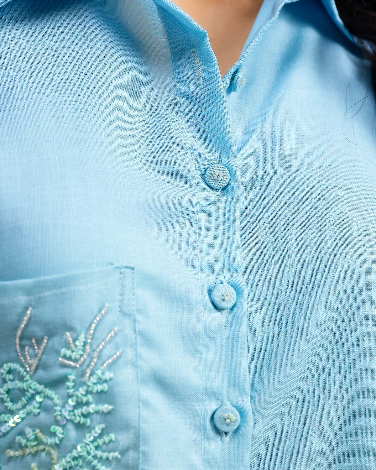 Blush Kurta Set - Mint Blue Ombre