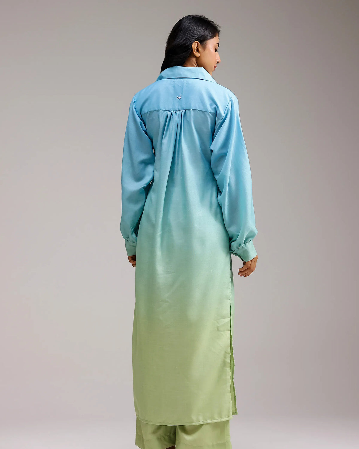 Blush Kurta Set - Mint Blue Ombre