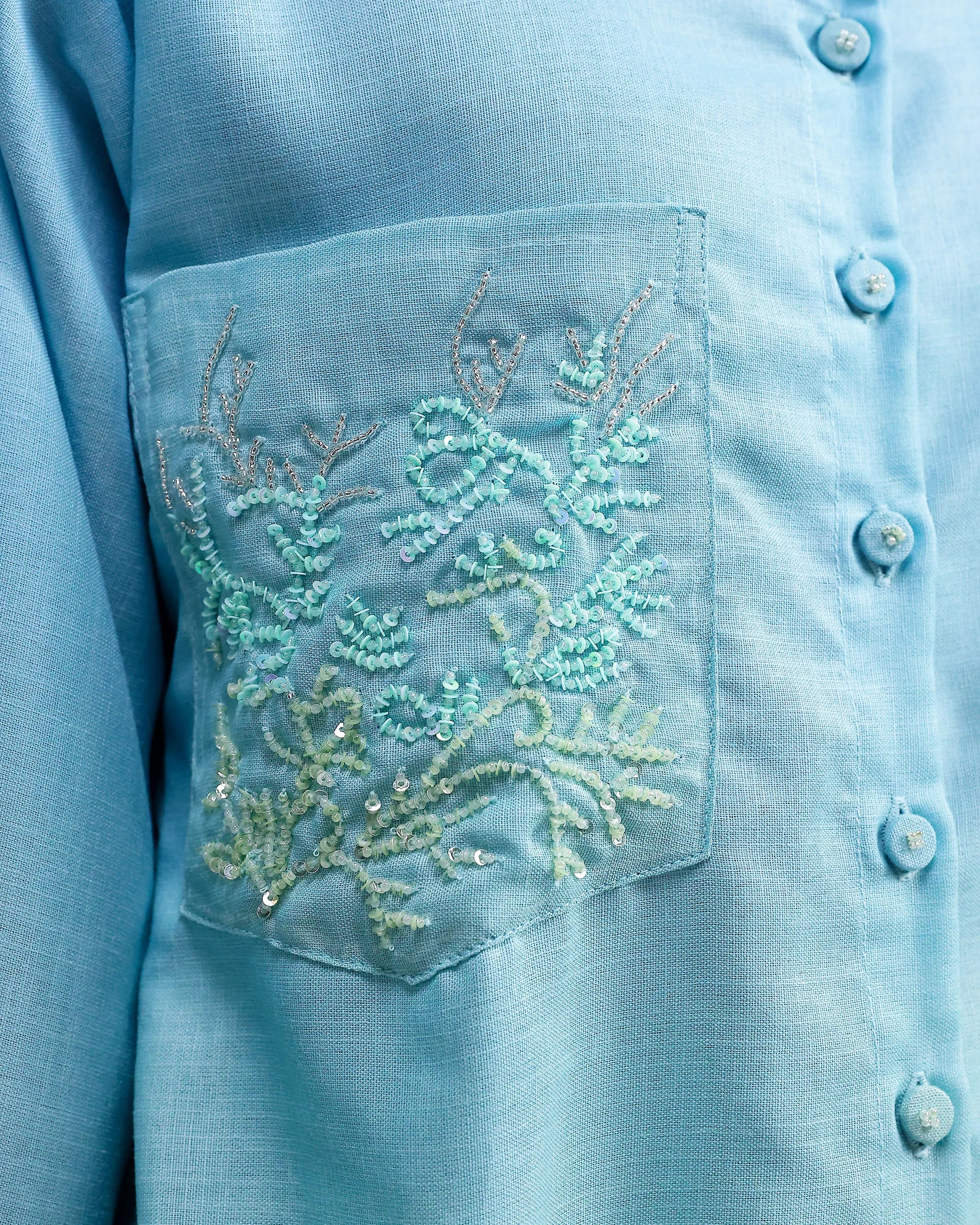 Blush Kurta Set - Mint Blue Ombre