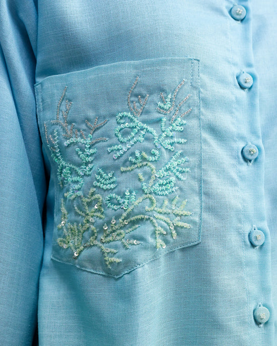 Blush Kurta Set - Mint Blue Ombre