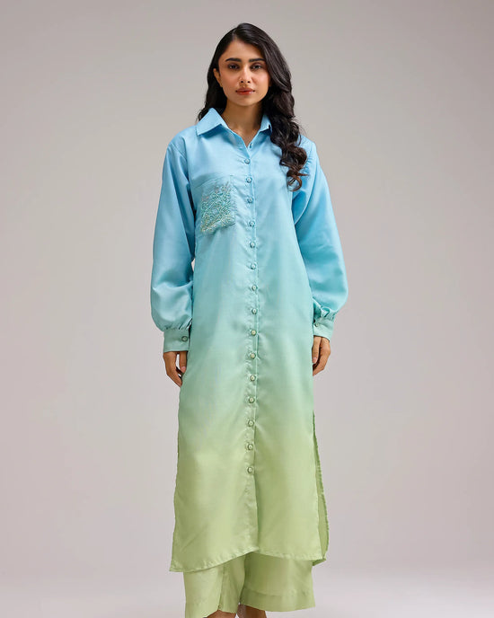 Blush Bloom Pant - Mint Blue Ombre