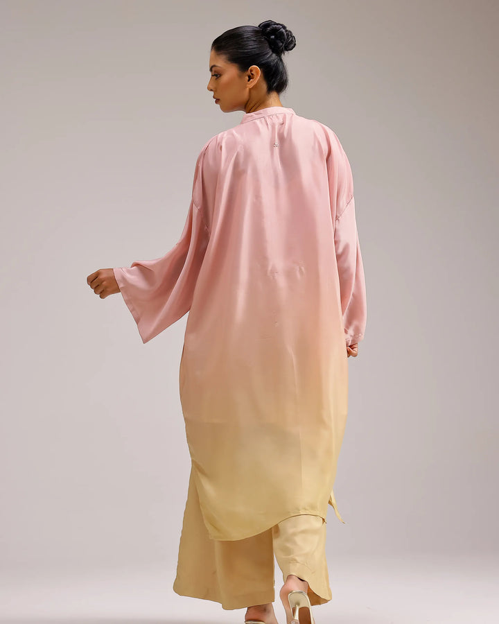 Fade Crepe Pant - Pink To Yellow