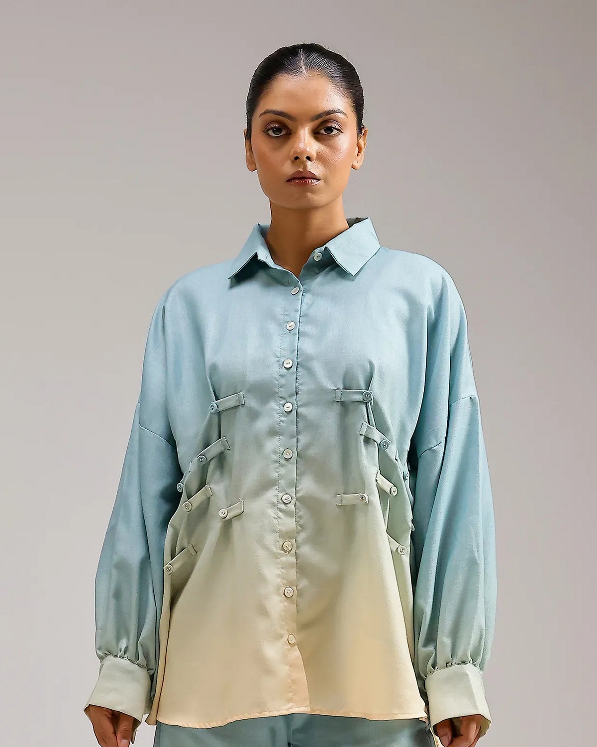 Ocean Mist Shirt - Ivory To Ash Fade