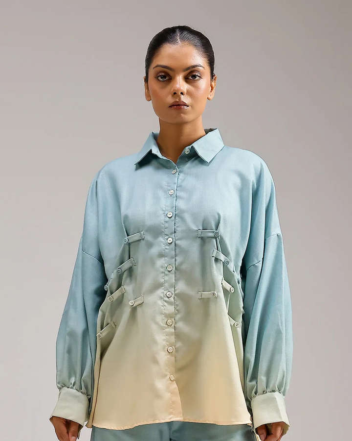 Ocean Mist Shirt - Ivory To Ash Fade