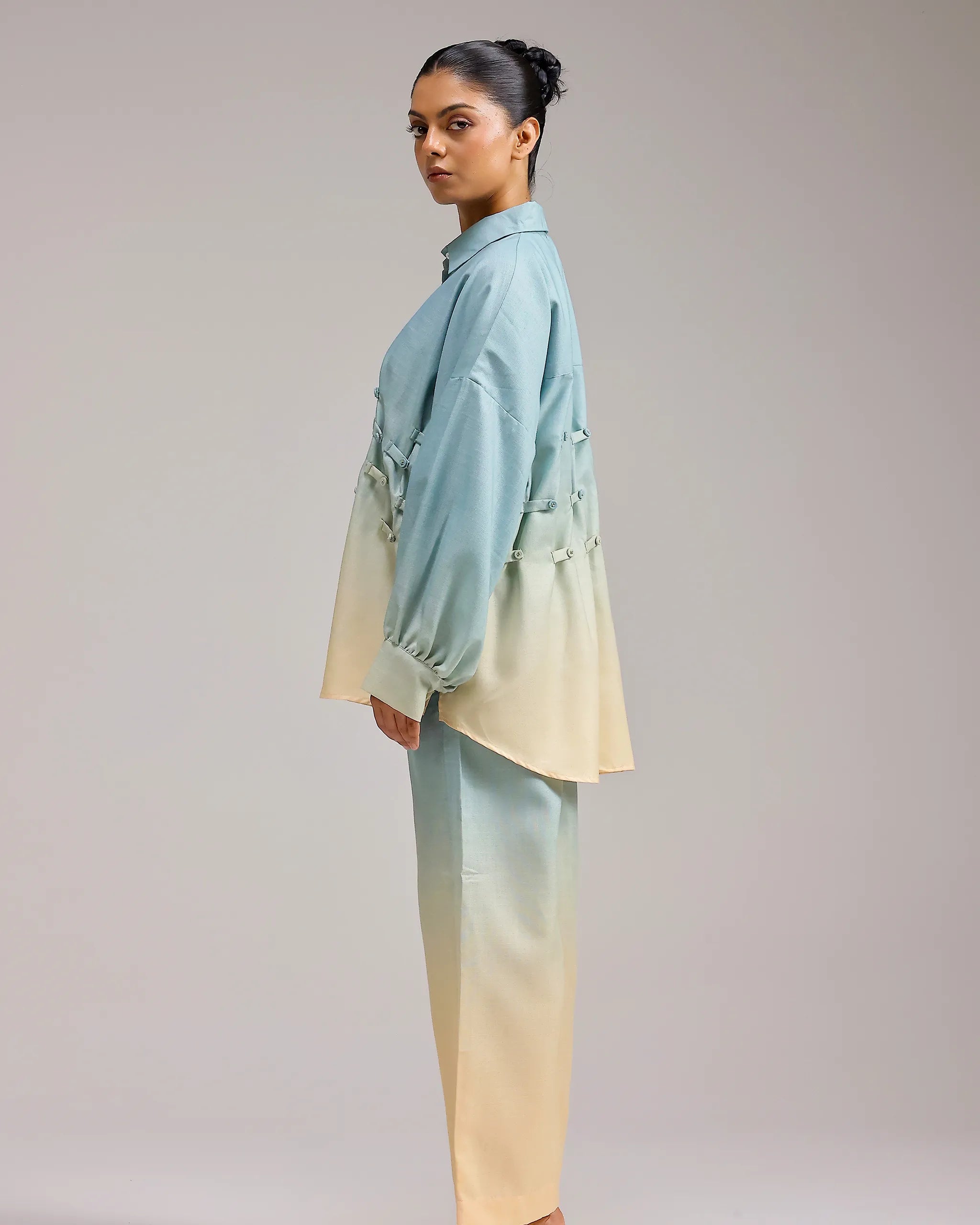 Ocean Mist Shirt - Ivory To Ash Fade
