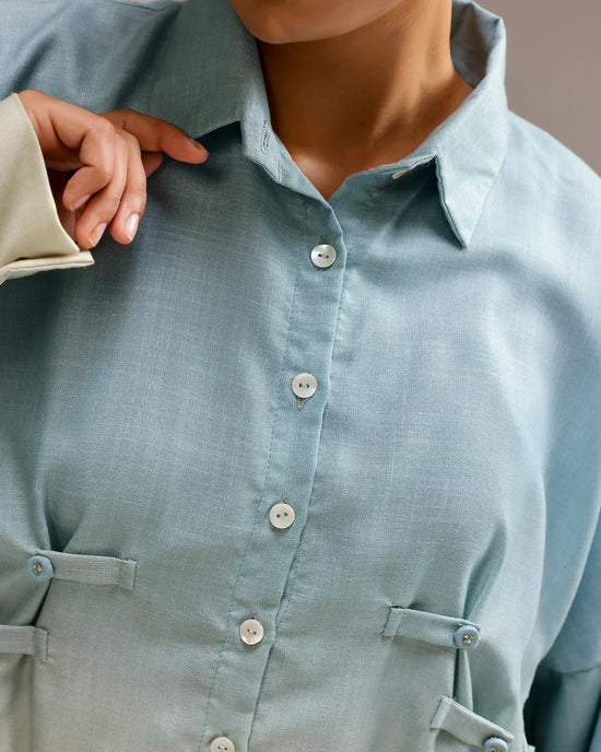 Ocean Mist Shirt - Ivory To Ash Fade