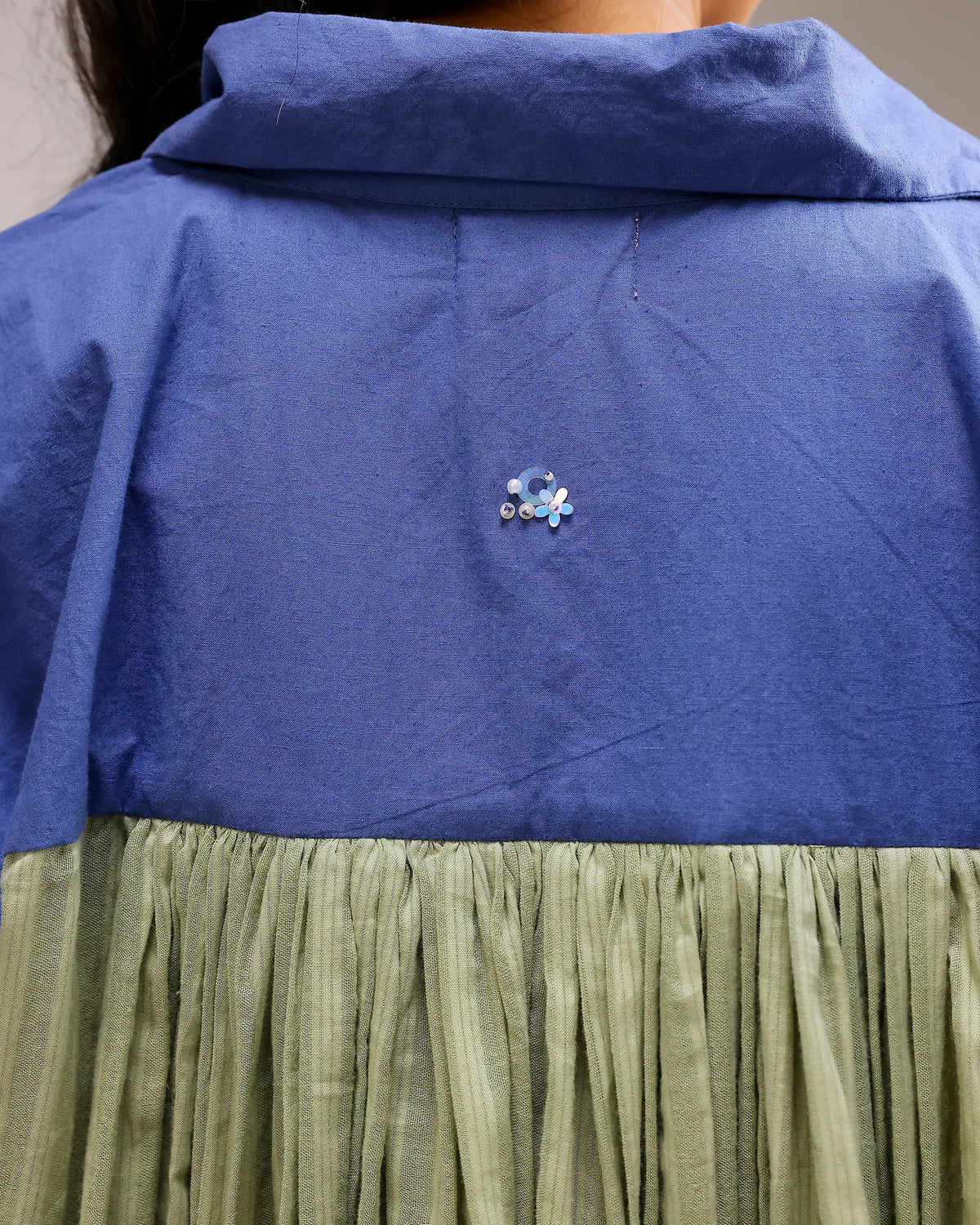 Dune Flow Shirt - Dark Blue&Green Stripe