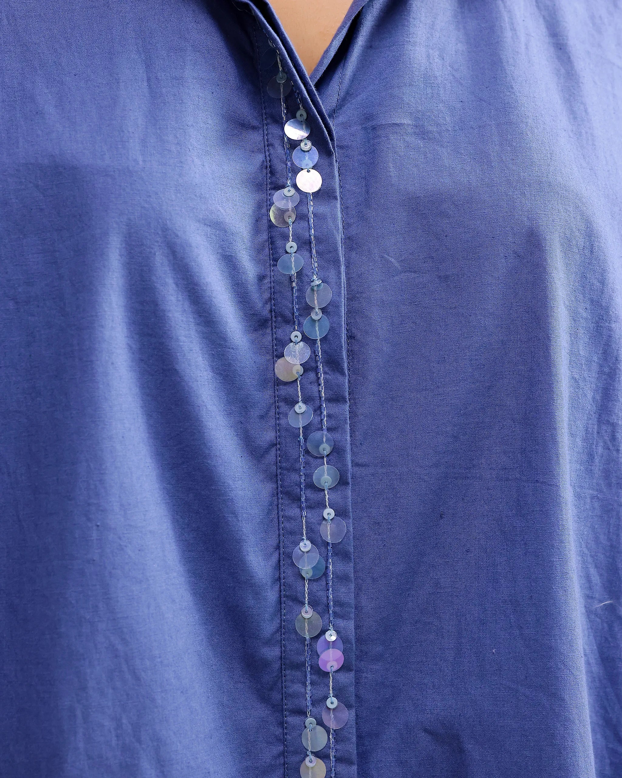 Dune Flow Shirt - Dark Blue&Green Stripe