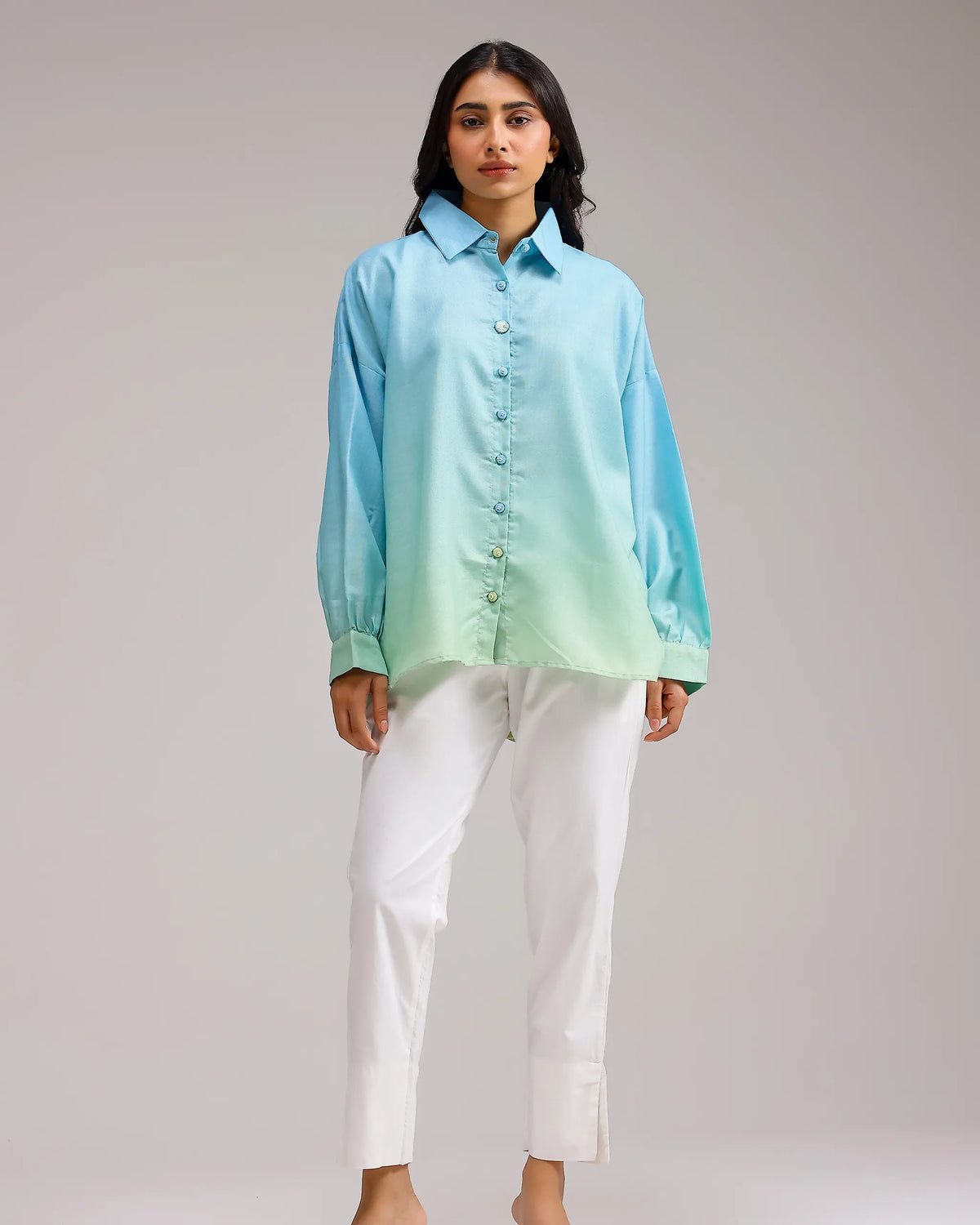Sea Mist Shirt - Mint Blue Ombre