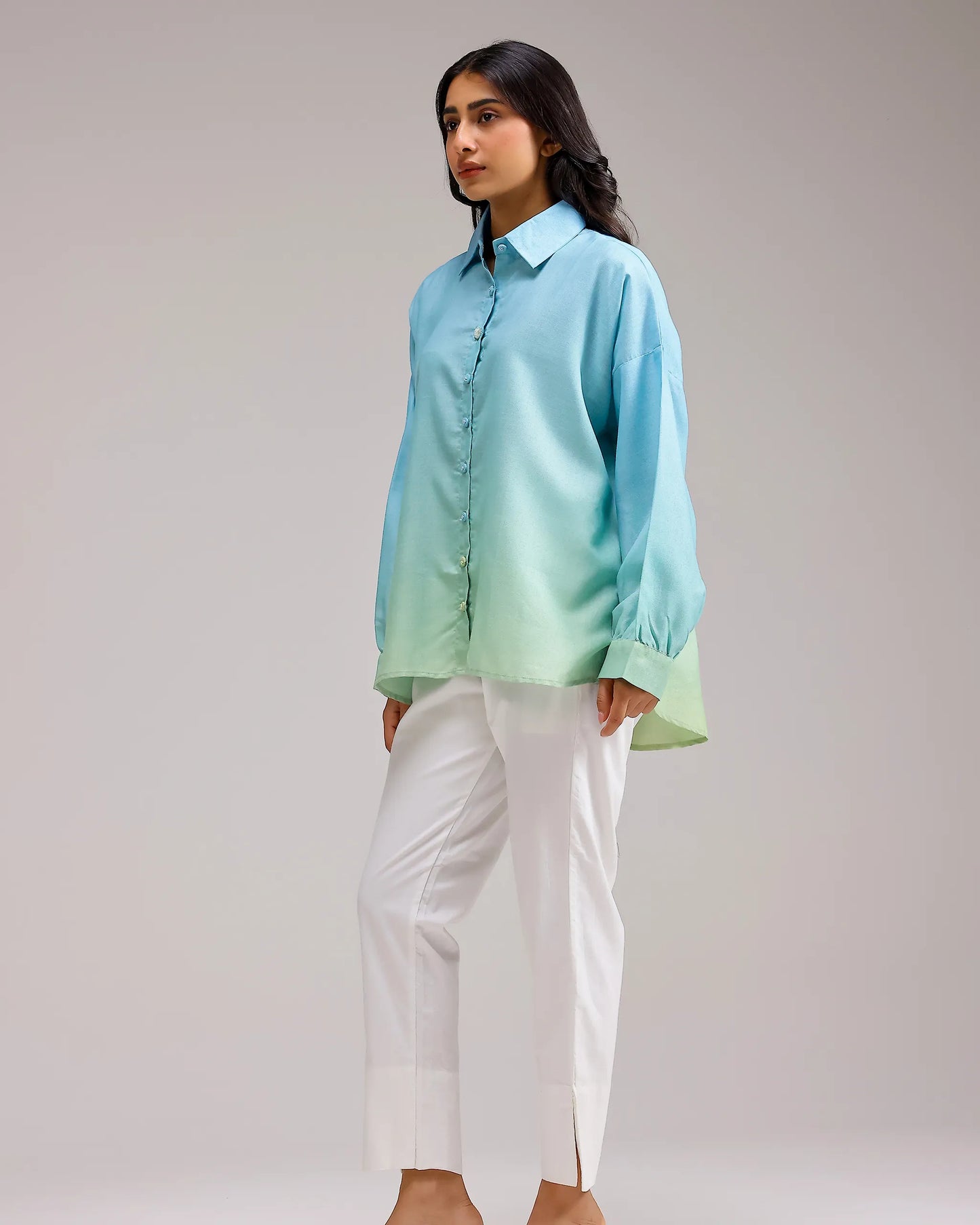 Sea Mist Shirt - Mint Blue Ombre