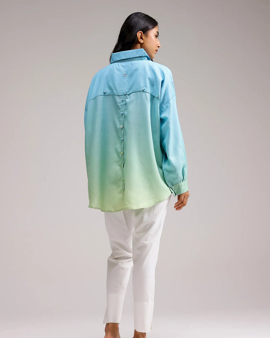 Sea Mist Shirt - Mint Blue Ombre