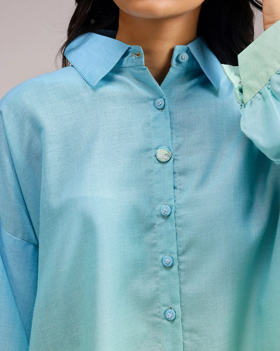 Sea Mist Shirt - Mint Blue Ombre