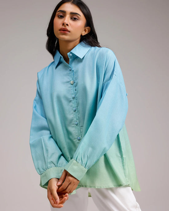 Sea Mist Shirt - Mint Blue Ombre