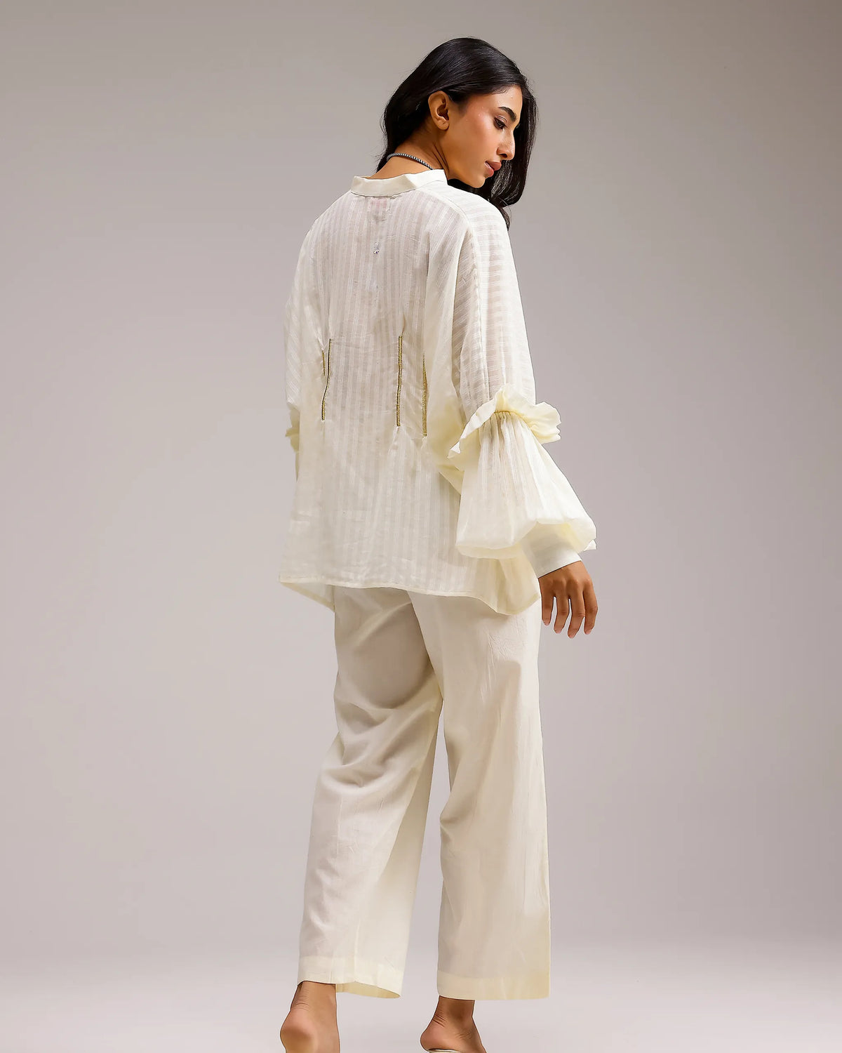 Silent Stripe Top - Beige Stripe