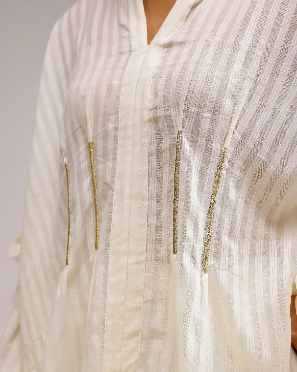 Silent Stripe Top - Beige Stripe