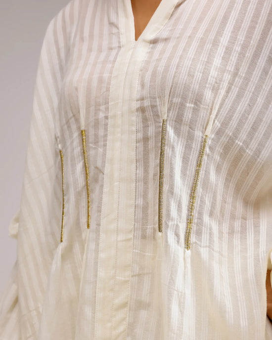 Silent Stripe Top - Beige Stripe