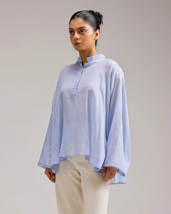 Soft Chanderi Top - Blue