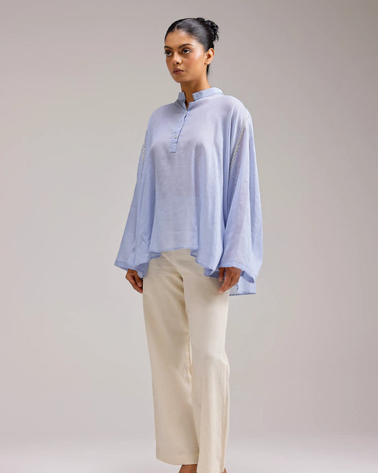 Soft Chanderi Top - Blue