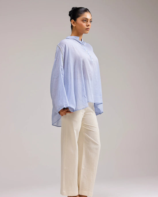Soft Chanderi Top - Blue