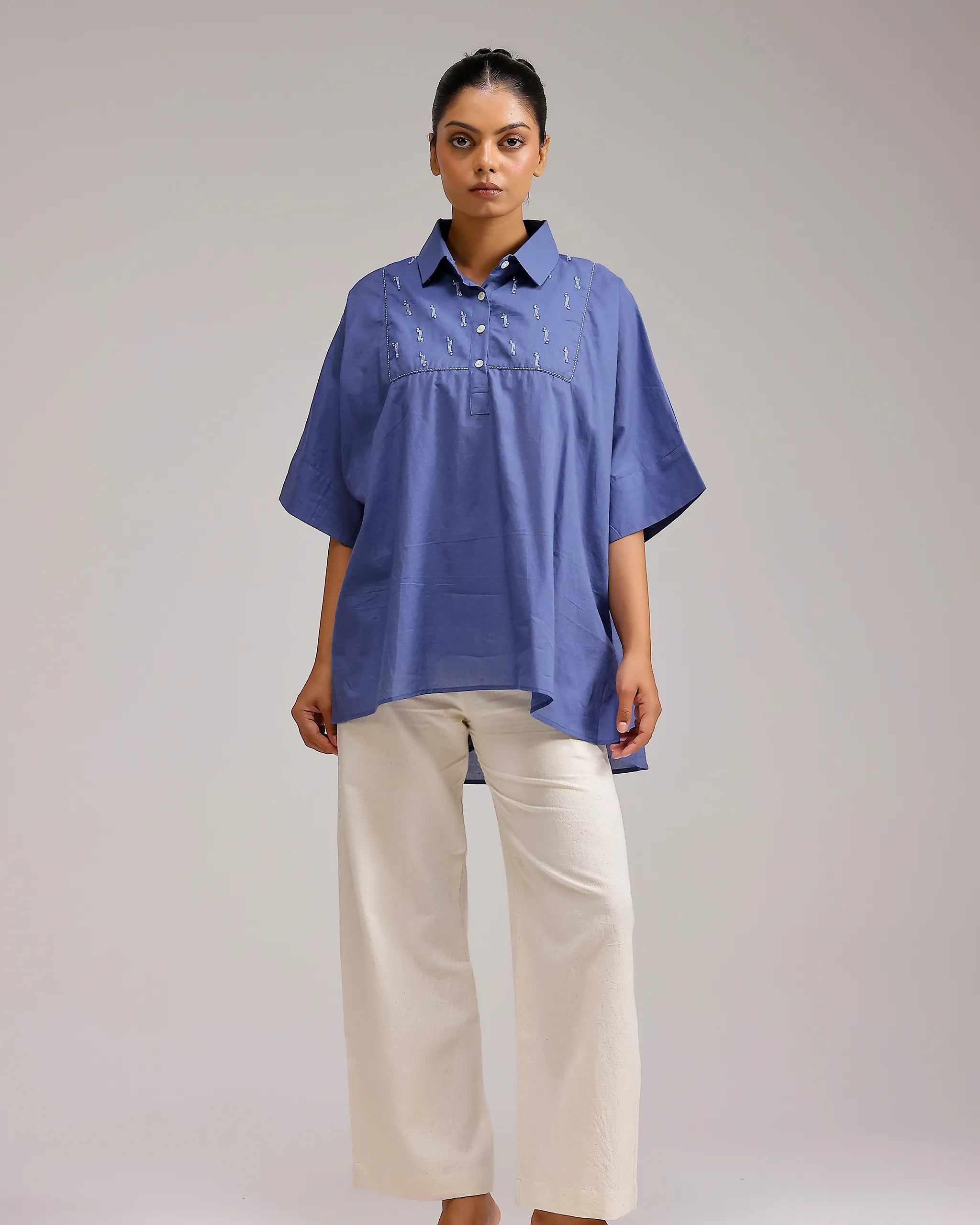 Sheer Top - Dark Blue