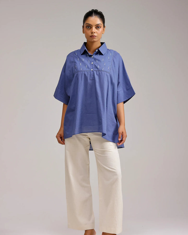 Sheer Top - Dark Blue