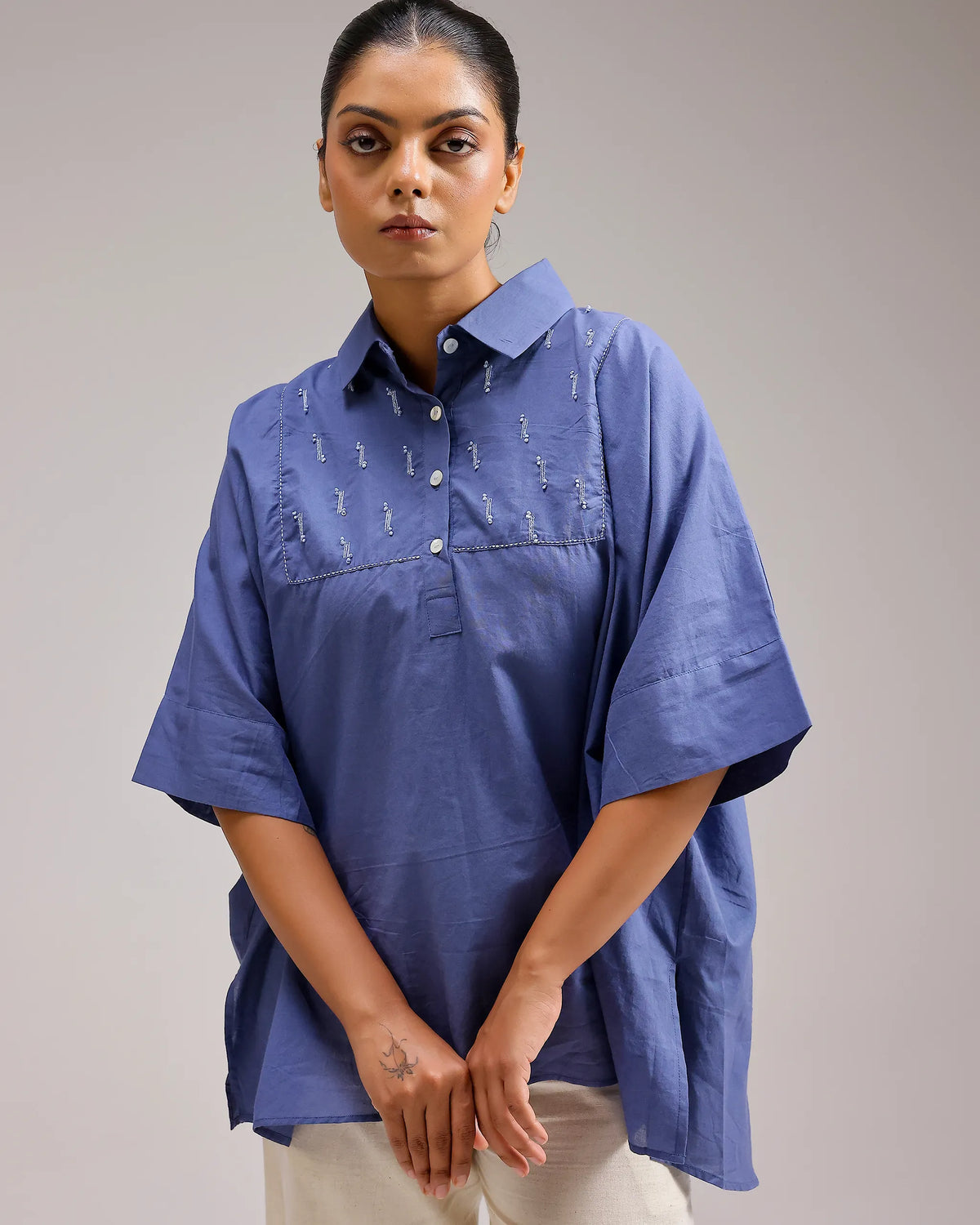 Sheer Top - Dark Blue