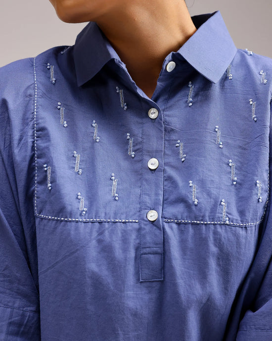 Sheer Top - Dark Blue