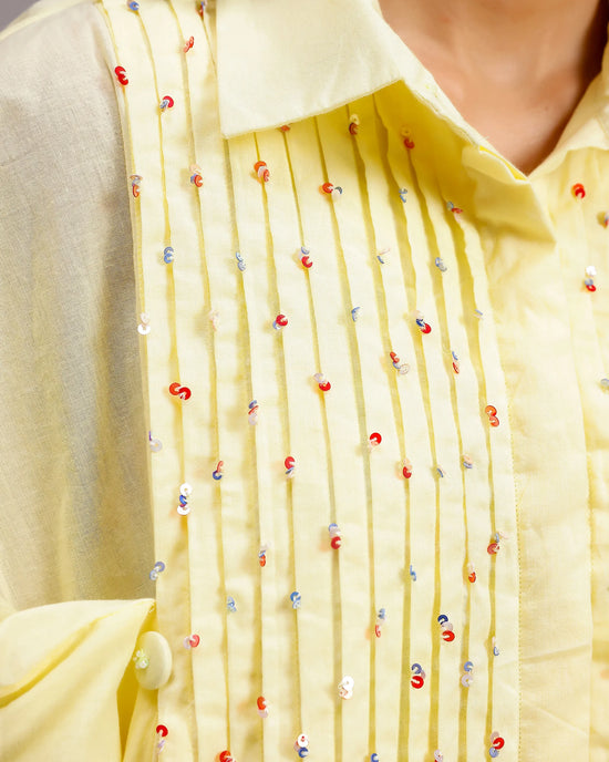 Candy Checks Top - Lemon Yellow & Blue Checks