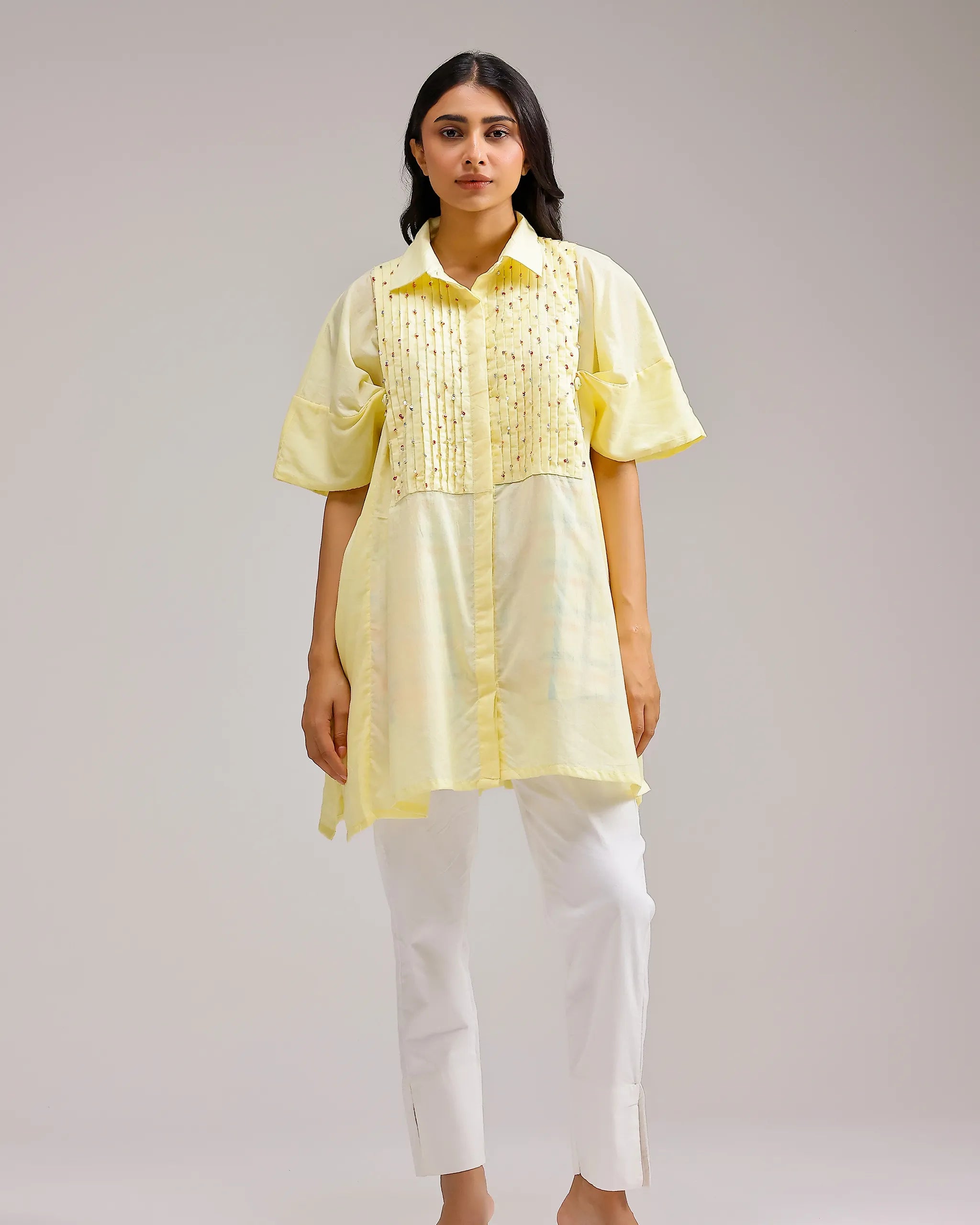 Candy Checks Top - Lemon Yellow & Blue Checks