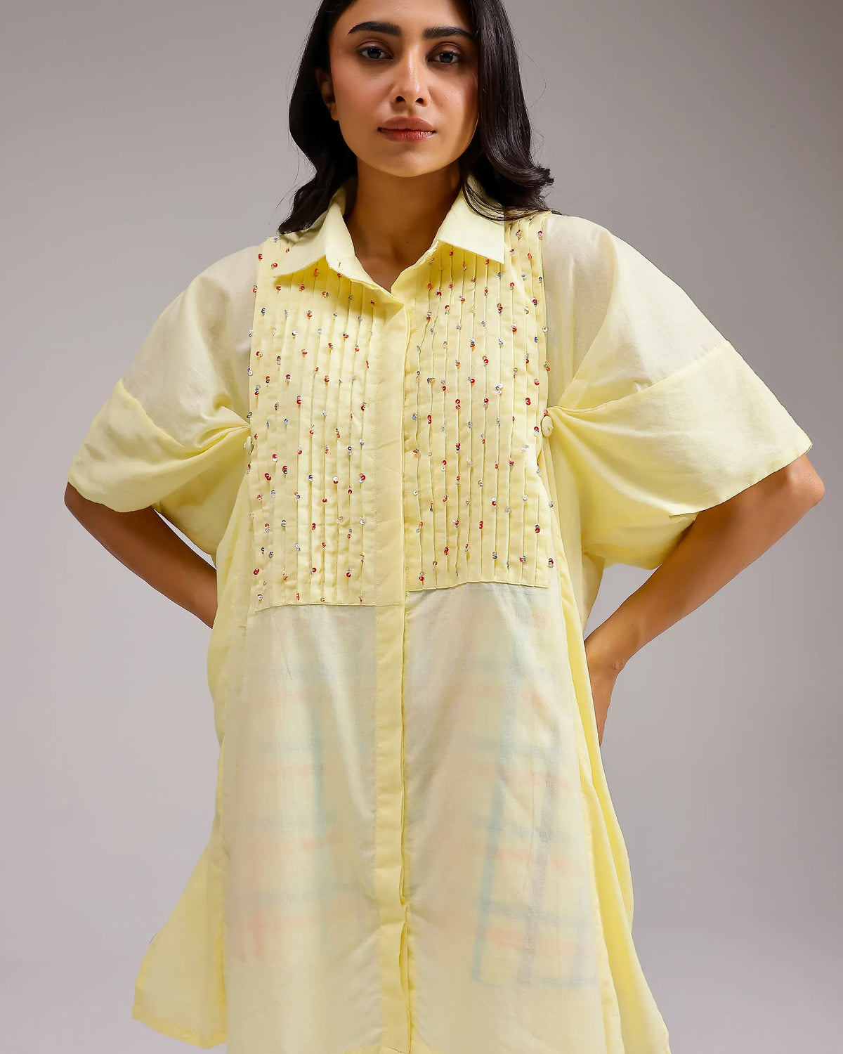 Candy Checks Top - Lemon Yellow & Blue Checks