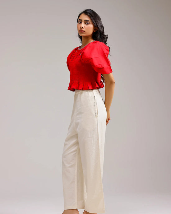 Peplum Top - Red