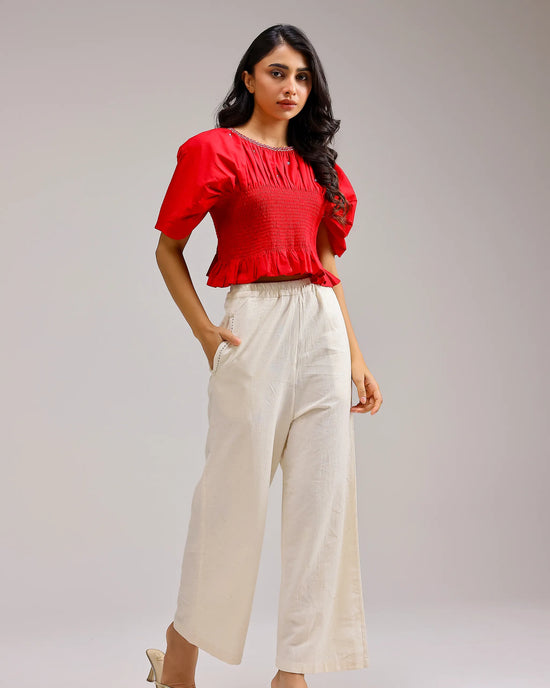 Peplum Top - Red