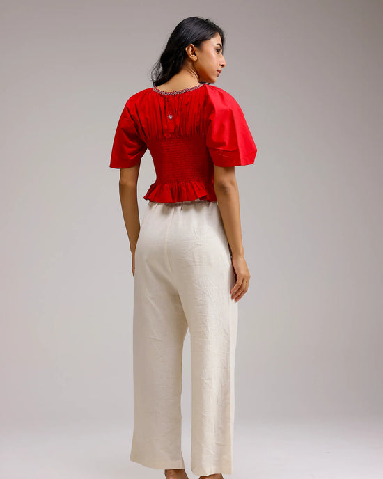 Peplum Top - Red