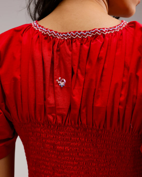 Peplum Top - Red