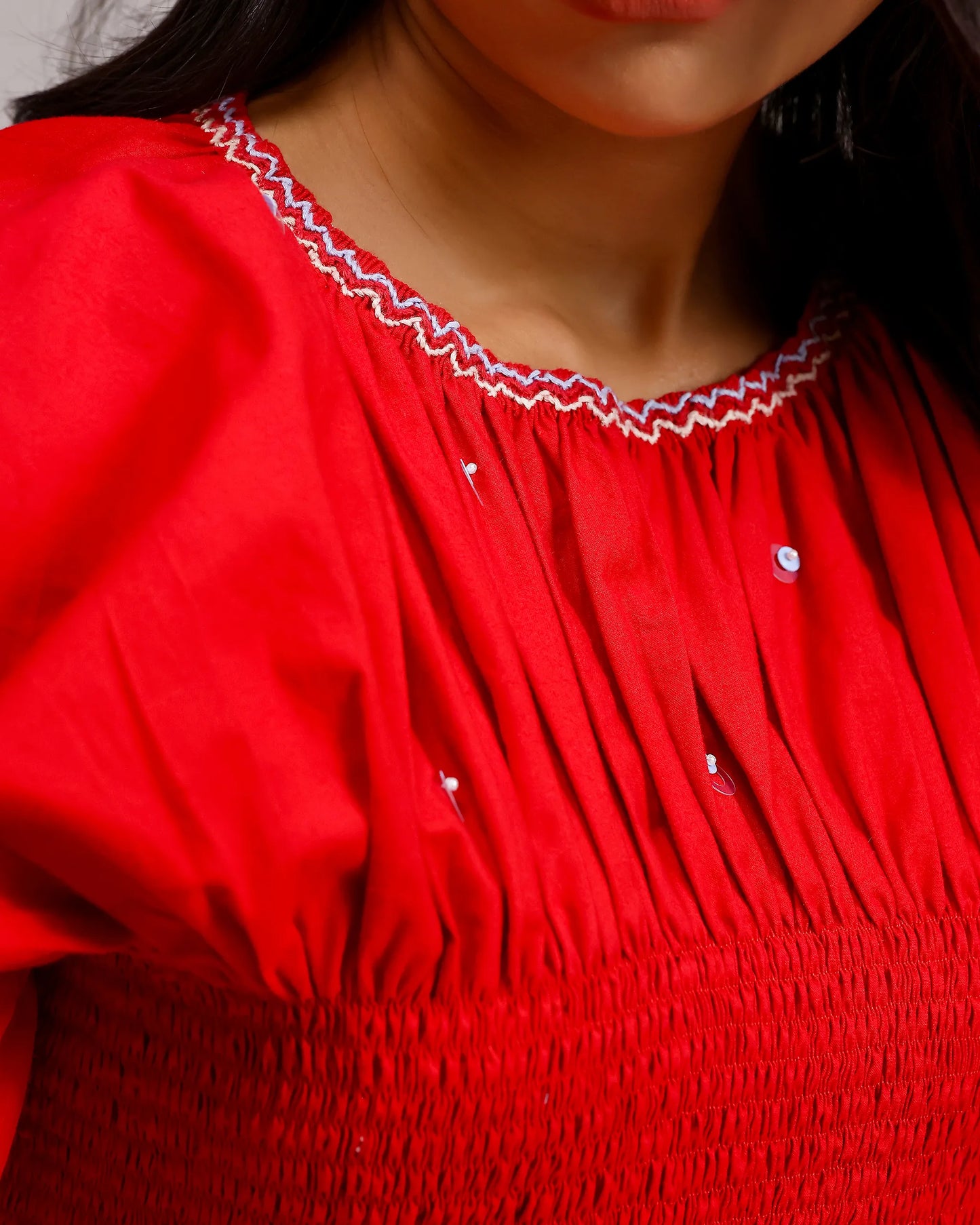 Peplum Top - Red